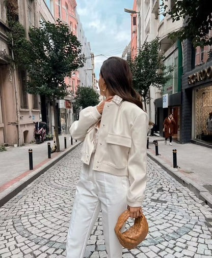 Women's Streetwear Solid Color Single Breasted Coat Casual Jacket