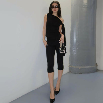 Banquet Daily Women's Casual Elegant Solid Color Spandex Polyester Pants Sets Shorts Sets