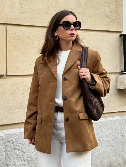 Women's Blazer Long Sleeve Blazers Streetwear Solid Color