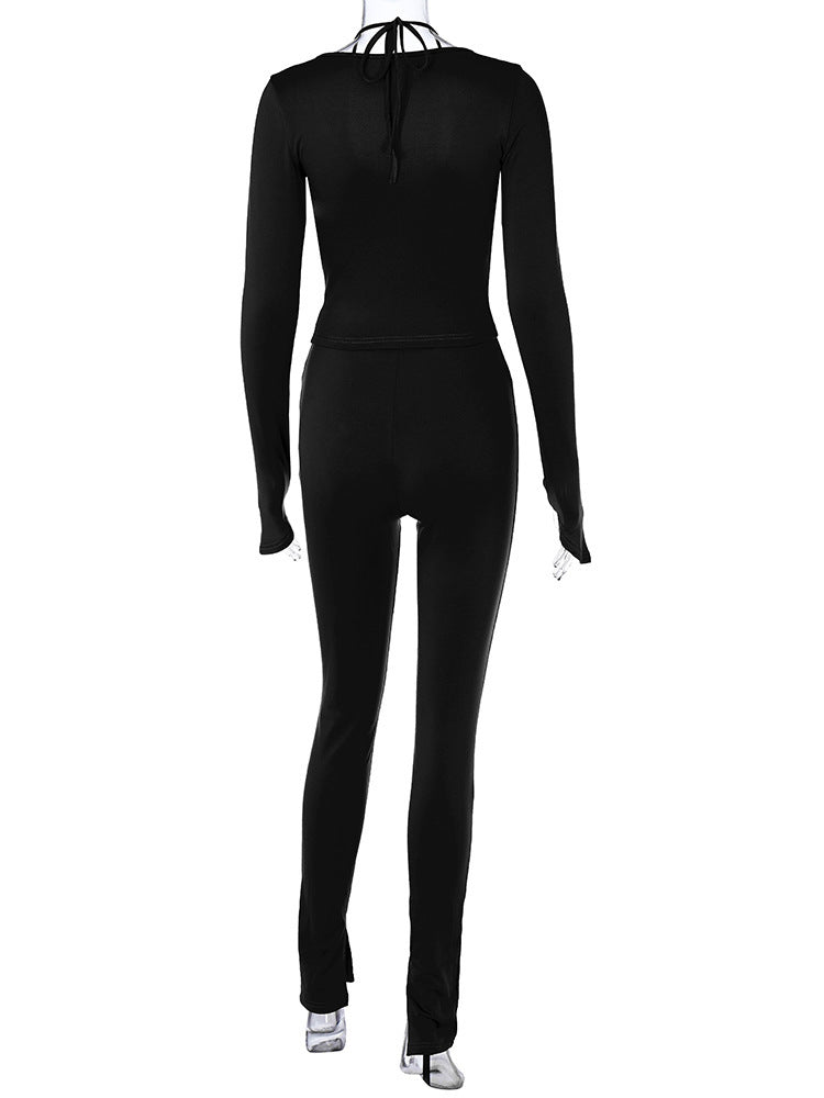 Banquet Daily Women's Elegant Solid Color Spandex Polyester Pants Sets Pants Sets