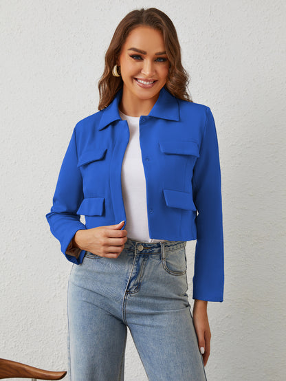 Women's Coat Long Sleeve Blazers Elegant Solid Color