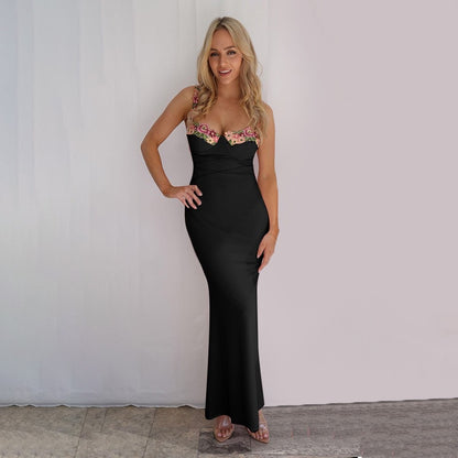 Women's Sheath Dress Simple Style Strap Sleeveless Solid Color Maxi Long Dress Holiday