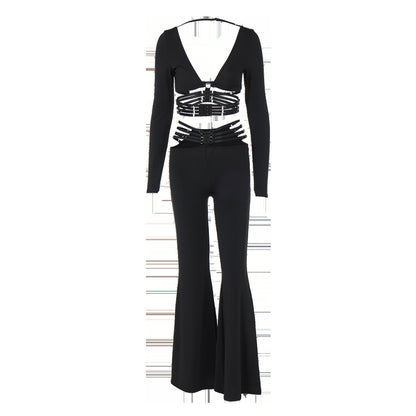 Party Women's Sexy Solid Color Spandex Polyester Pants Sets Pants Sets