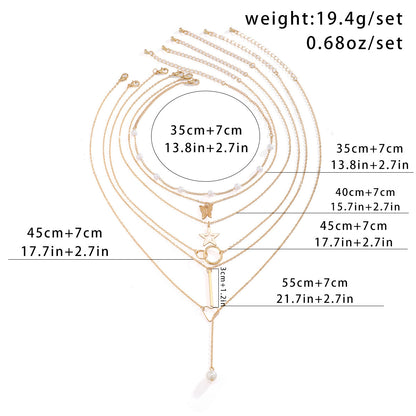 Jewelry Retro Star Heart Shape Arylic Alloy Copper Plating Pendant Necklace