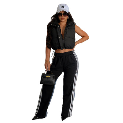 Women's Casual Solid Color Zipper Vest