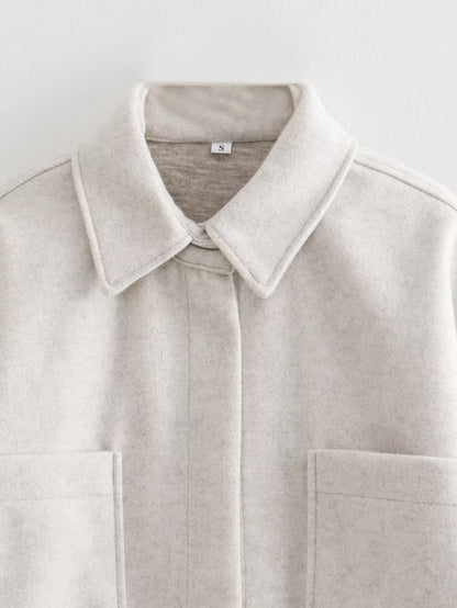 Women's Streetwear Solid Color Single Breasted Woolen Coat Woolen Coat