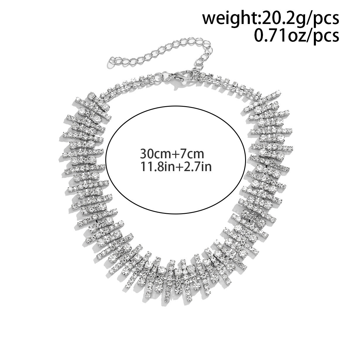 Glam Exaggerated Geometric Water Droplets Rhinestones Rhinestone Iron Tennis Chain Choker