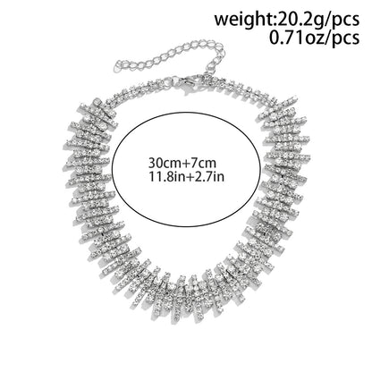 Glam Exaggerated Geometric Water Droplets Rhinestones Rhinestone Iron Tennis Chain Choker
