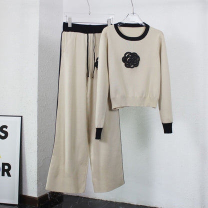 Holiday Women's Vacation Simple Style Flower Cotton Polyester Pants Sets Pants Sets