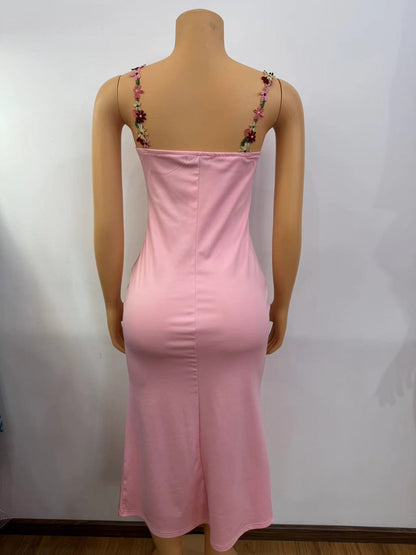 Women's Sheath Dress Simple Style Strap Sleeveless Solid Color Maxi Long Dress Holiday