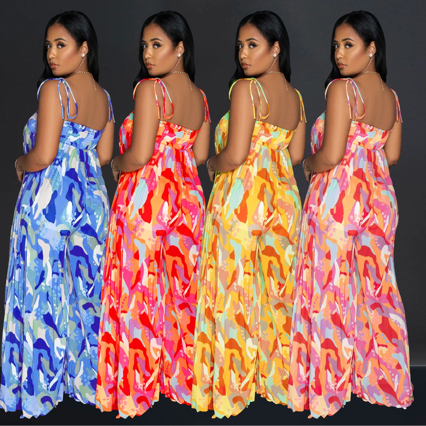 Women's Daily Casual Colorful Full Length Jumpsuits