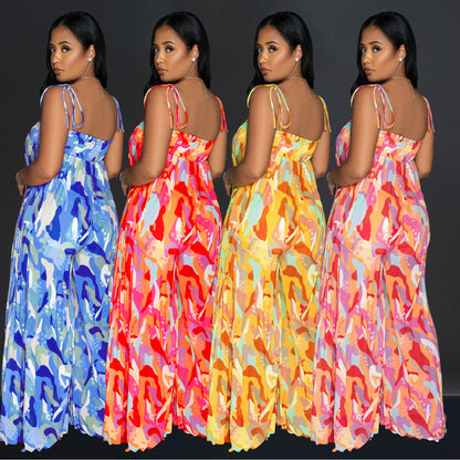 Women's Daily Casual Colorful Full Length Jumpsuits