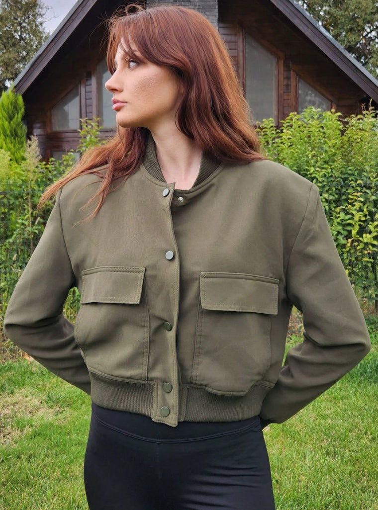 Women's Streetwear Solid Color Single Breasted Coat Casual Jacket