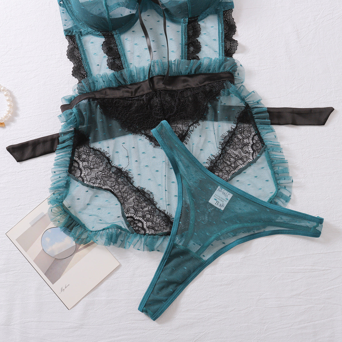 Women's Sexy Polka Dots Sexy Lingerie Sets Sleeping Lace Sexy Lingerie