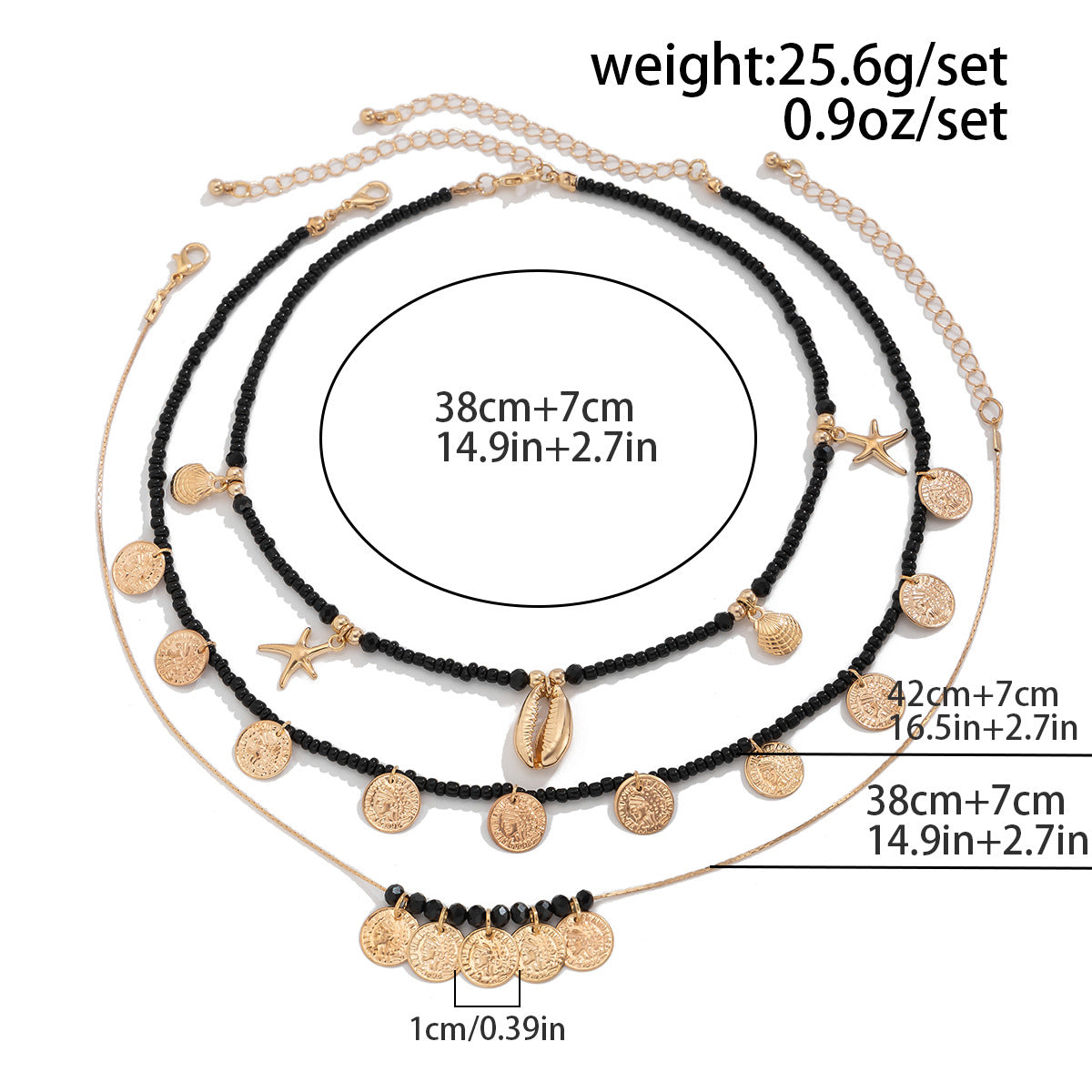 Vacation Pastoral Geometric Alloy Seed Bead Beaded Chain Layered Necklaces