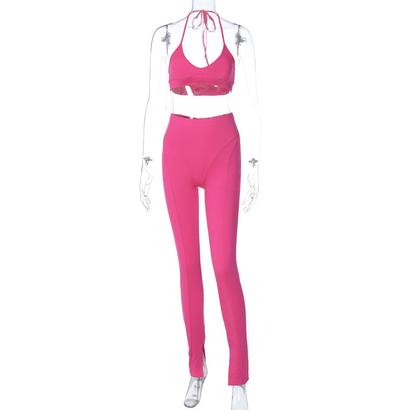 Banquet Daily Women's Elegant Solid Color Spandex Polyester Pants Sets Pants Sets