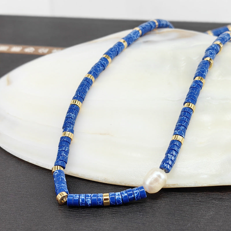 Natural Stone Pearl Layered Necklace