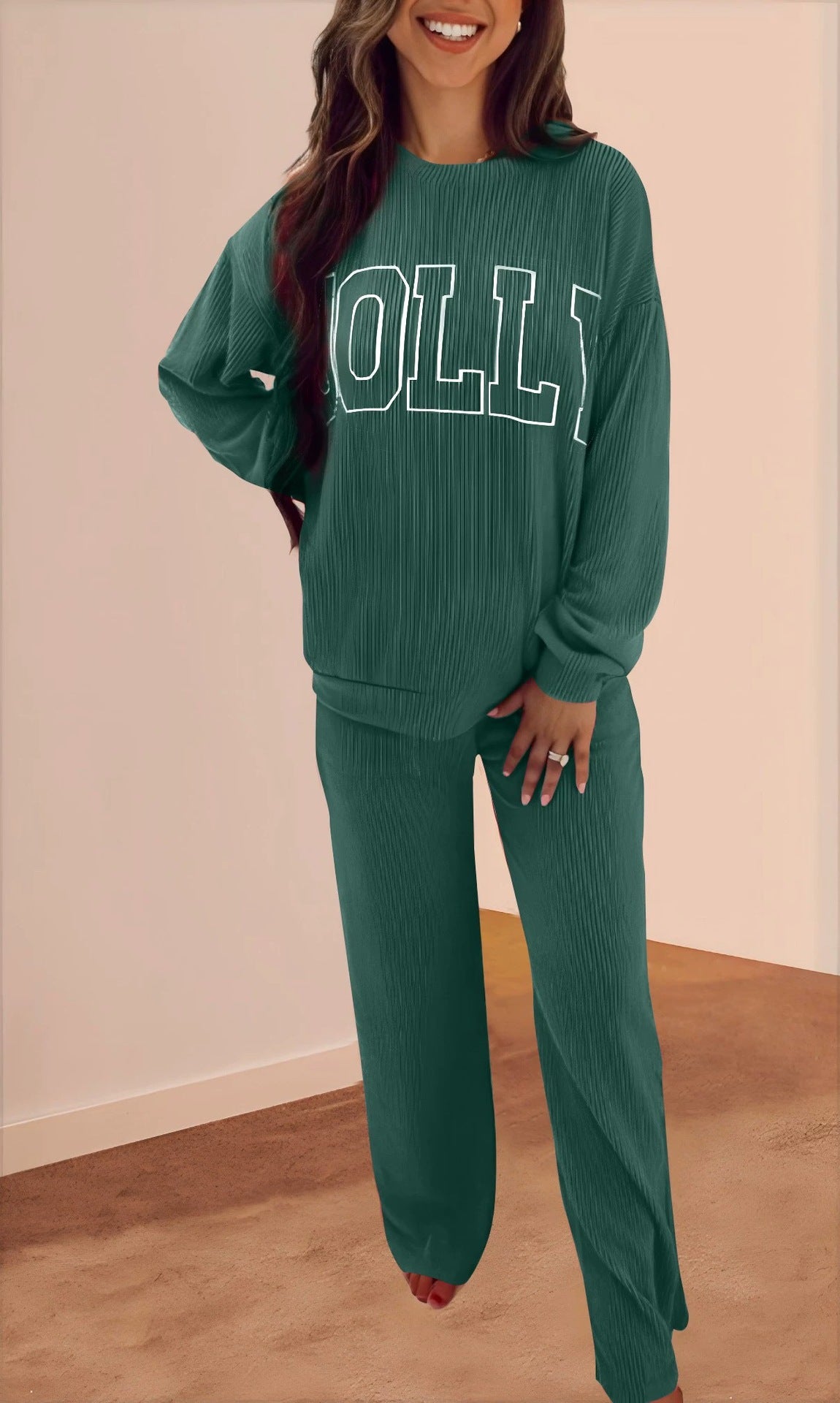 Daily Women's Casual Letter Spandex Polyester Stripe Pants Sets Pants Sets