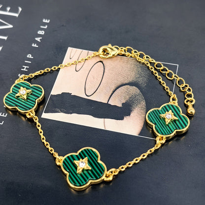 Clover Natural Stone Bracelet