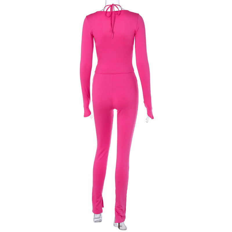 Banquet Daily Women's Elegant Solid Color Spandex Polyester Pants Sets Pants Sets