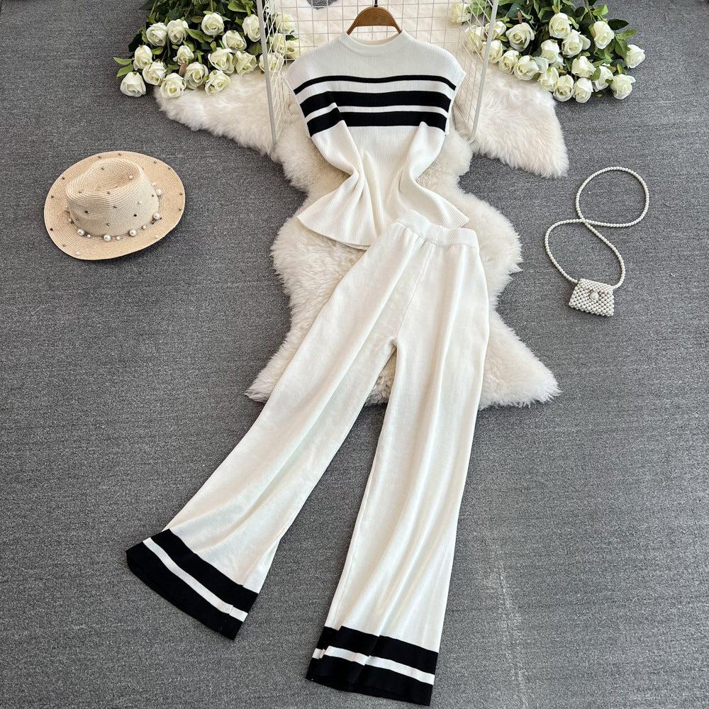 Daily Women's Casual Stripe Polyester Pants Sets Pants Sets