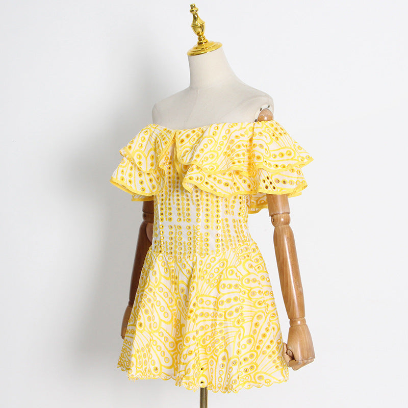 Women's Sheath Dress Vacation Simple Style Boat Neck Short Sleeve Solid Color Above Knee Holiday