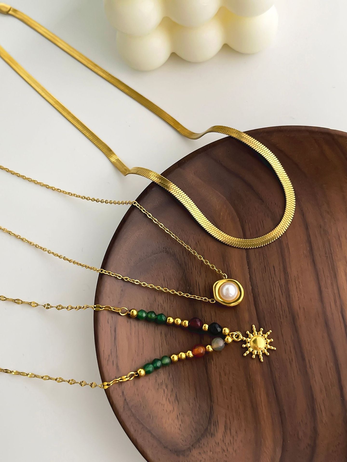 Jewelry Vintage Style Classic Style Geometric 316L Stainless Steel  18K Gold Plated Necklace