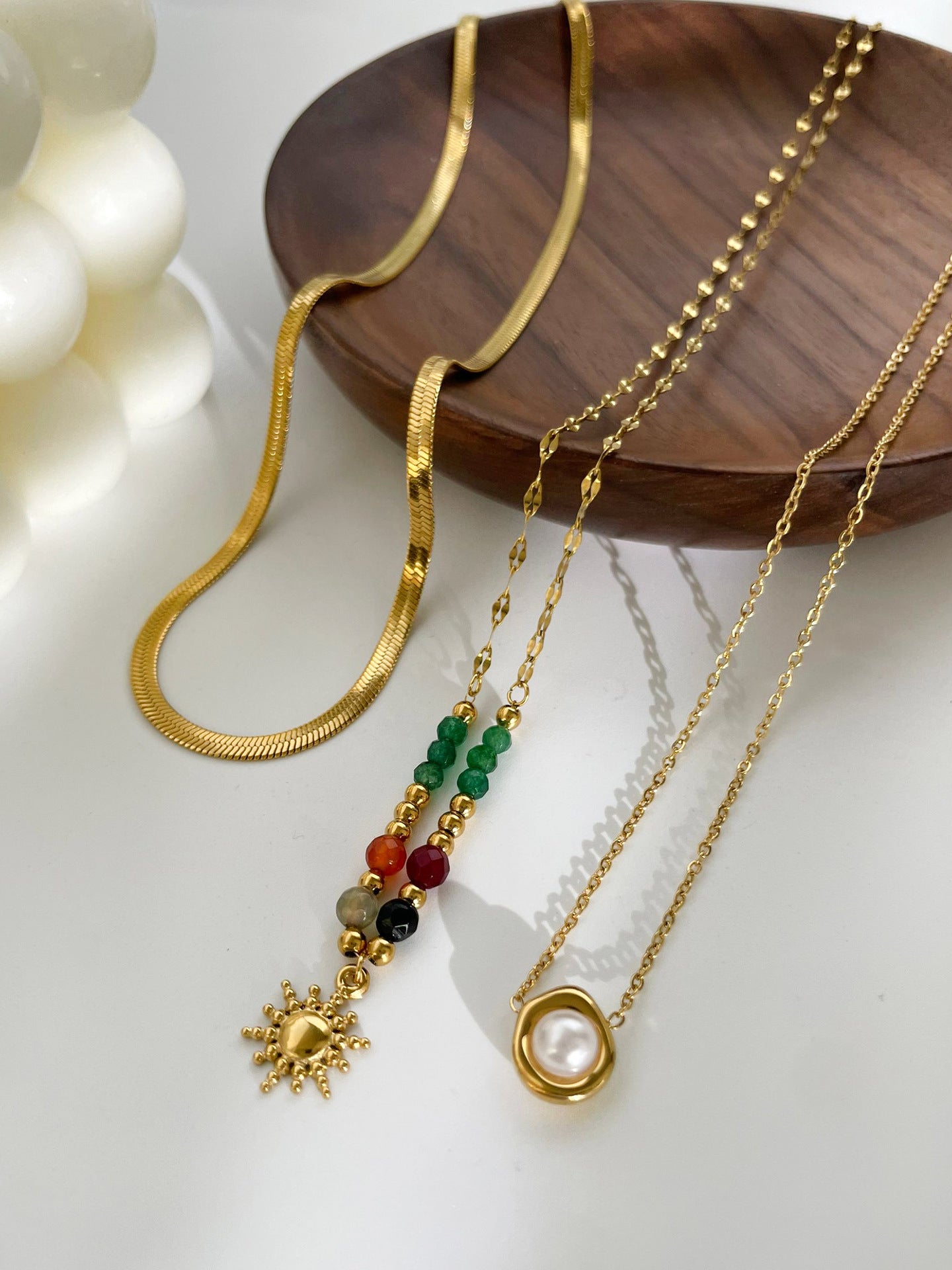 Jewelry Vintage Style Classic Style Geometric 316L Stainless Steel  18K Gold Plated Necklace