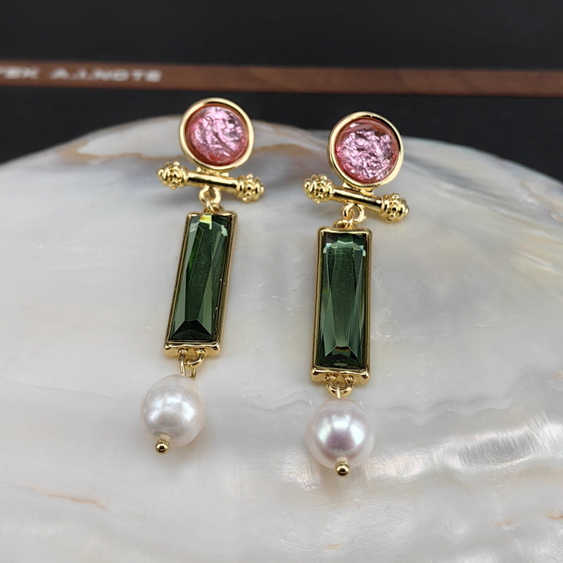 Vintage French Palace Stud Earrings with S925 Posts