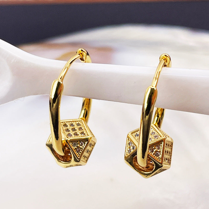 Minimal Geometric Gold Hoop Earrings