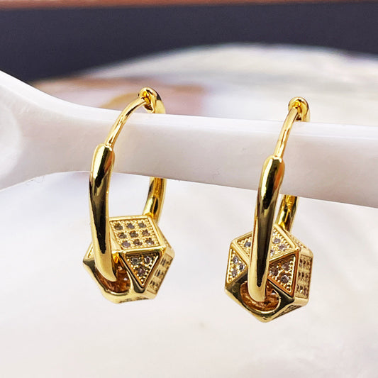 Minimal Geometric Gold Hoop Earrings