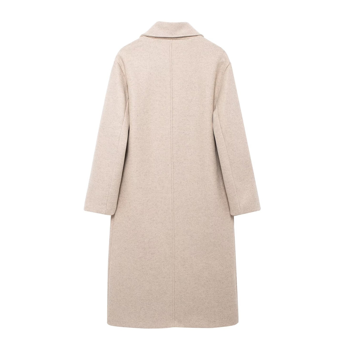 Women's Elegant Solid Color Double Breasted Coat
