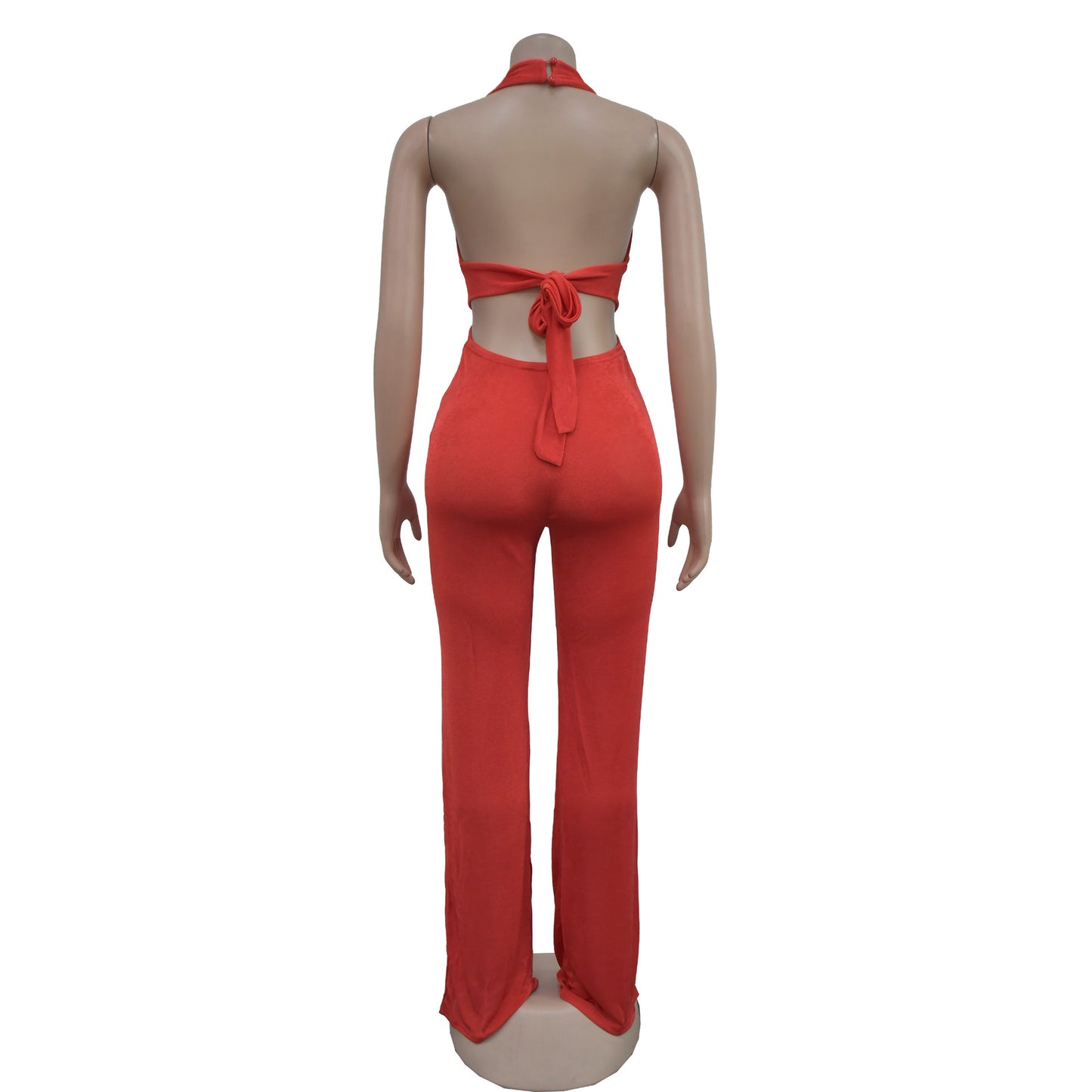 Women's Holiday Banquet Sexy Solid Color Full Length Jumpsuits