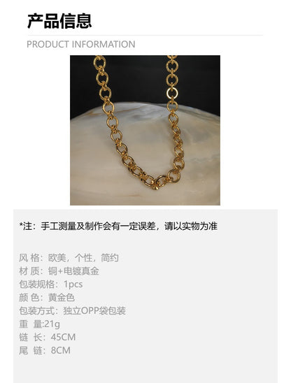 欧美项链女圆环女链法式复古时尚百搭个性简约ins冷淡风高级感酷