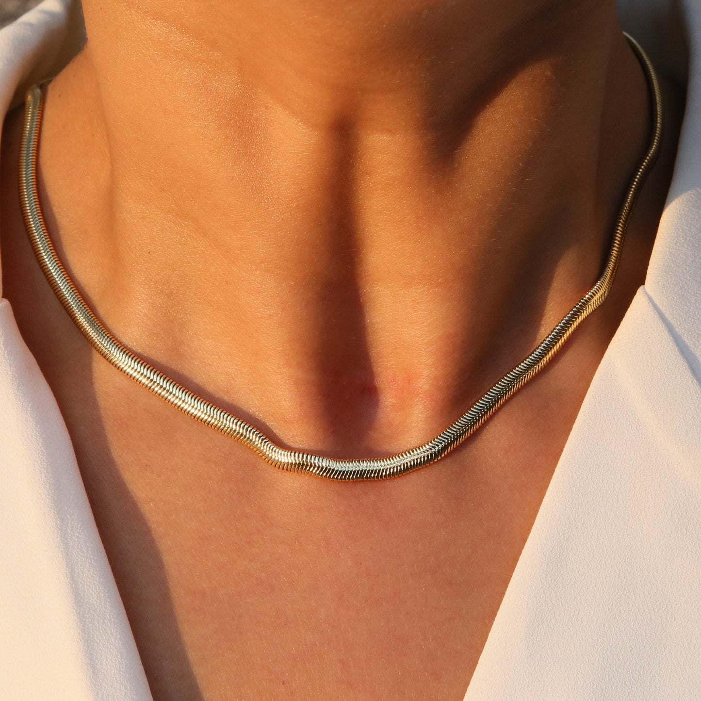 Brass snake chain Plating Geometric Necklace