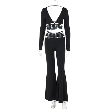 Party Women's Sexy Solid Color Spandex Polyester Pants Sets Pants Sets