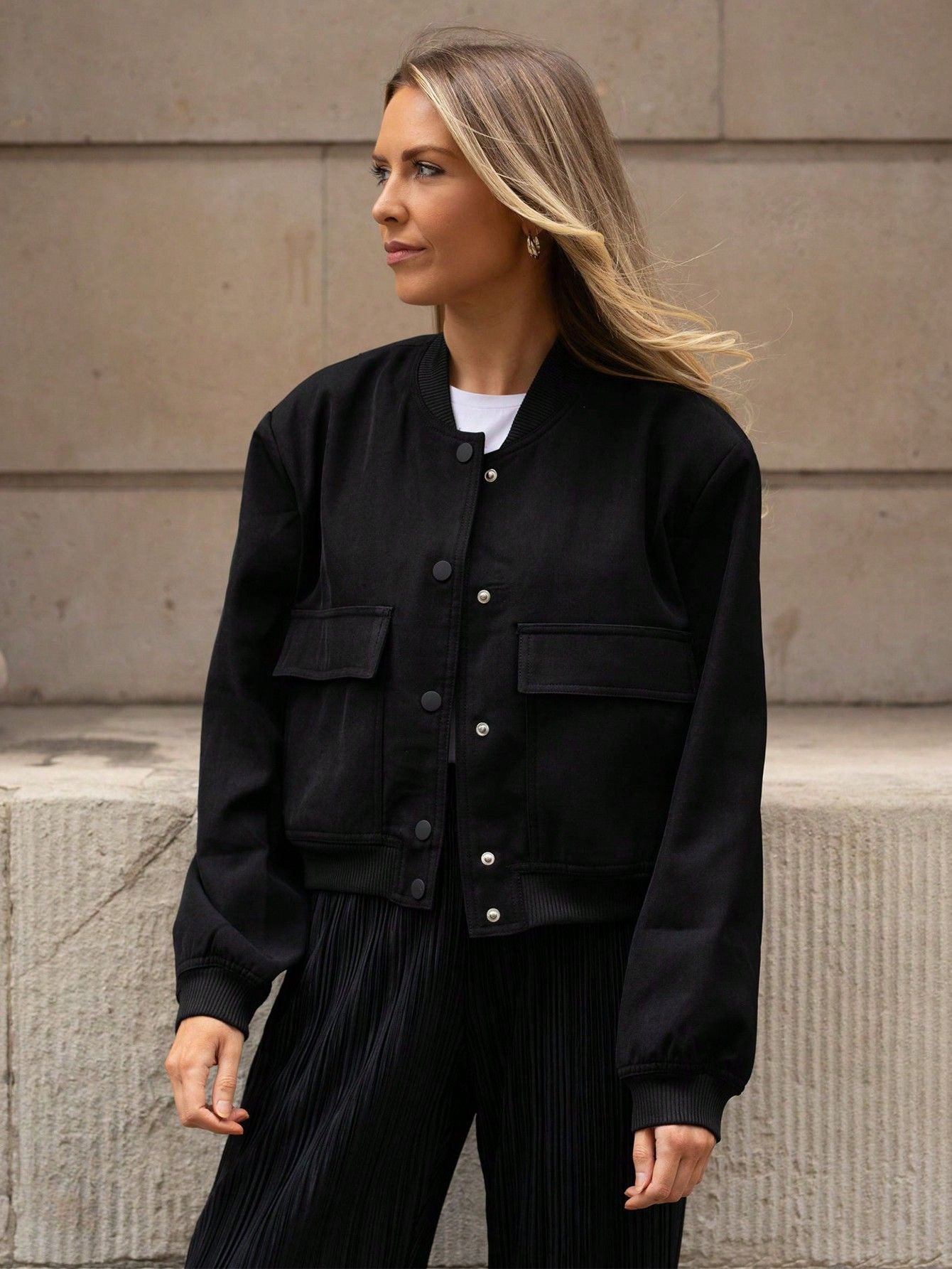 Women's Streetwear Solid Color Single Breasted Coat Casual Jacket