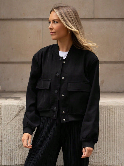 Women's Streetwear Solid Color Single Breasted Coat Casual Jacket