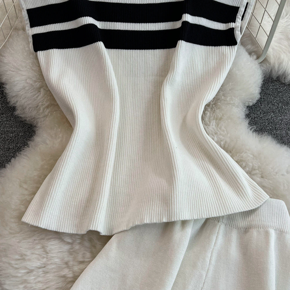 Daily Women's Casual Stripe Polyester Pants Sets Pants Sets