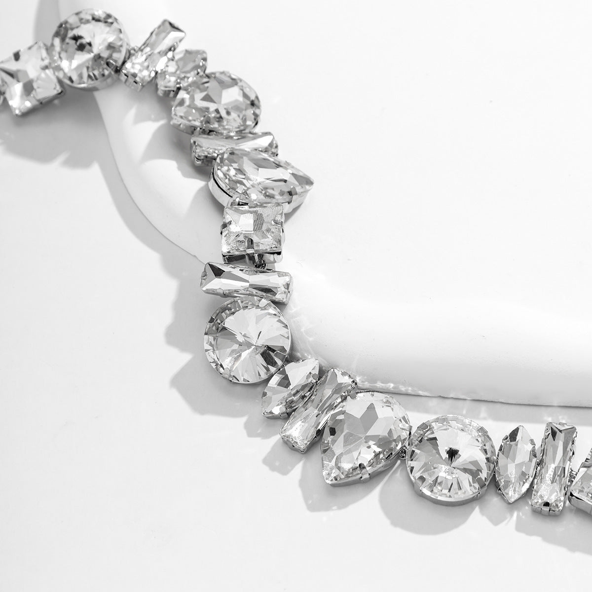 Glam Exaggerated Geometric Water Droplets Rhinestones Rhinestone Iron Tennis Chain Choker