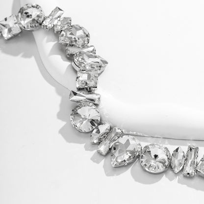 Glam Exaggerated Geometric Water Droplets Rhinestones Rhinestone Iron Tennis Chain Choker
