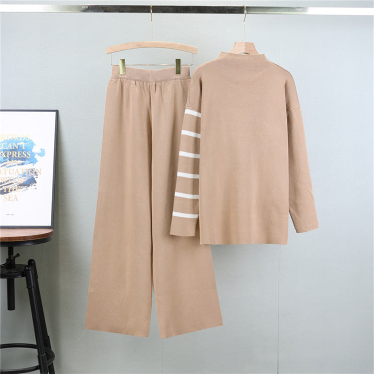 Holiday Daily Women's Vacation Simple Style Stripe Polyester Pants Sets Pants Sets