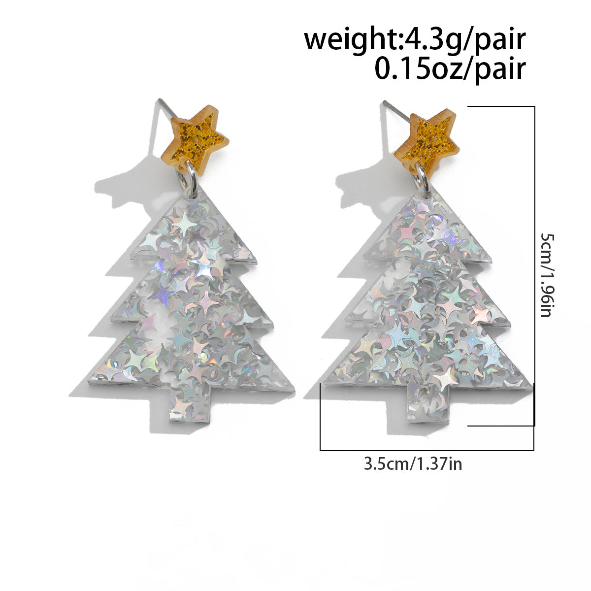 1 Pair Cute Vacation Christmas Hat Christmas Tree Elk Plating Arylic Earrings