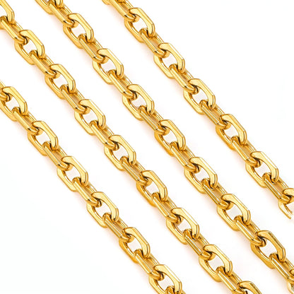 1 Pack of 5 M 304 Stainless Steel Gold Plated 7*10mm Jewelry Accessories