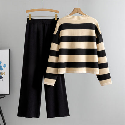 Holiday Daily Women's Vacation Simple Style Stripes/Plaid Polyester Pants Sets Pants Sets