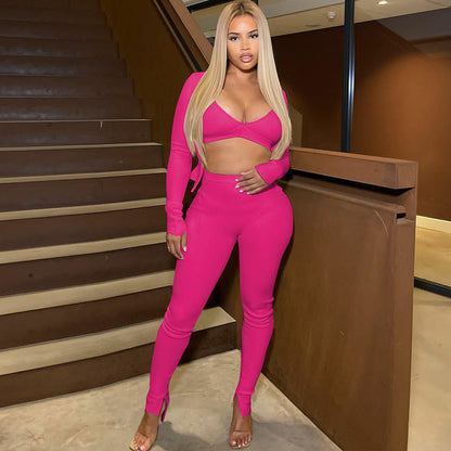 Banquet Daily Women's Elegant Solid Color Spandex Polyester Pants Sets Pants Sets