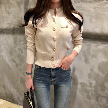 Women's Sweater Long Sleeve Sweaters & Cardigans Vacation Simple Style Solid Color