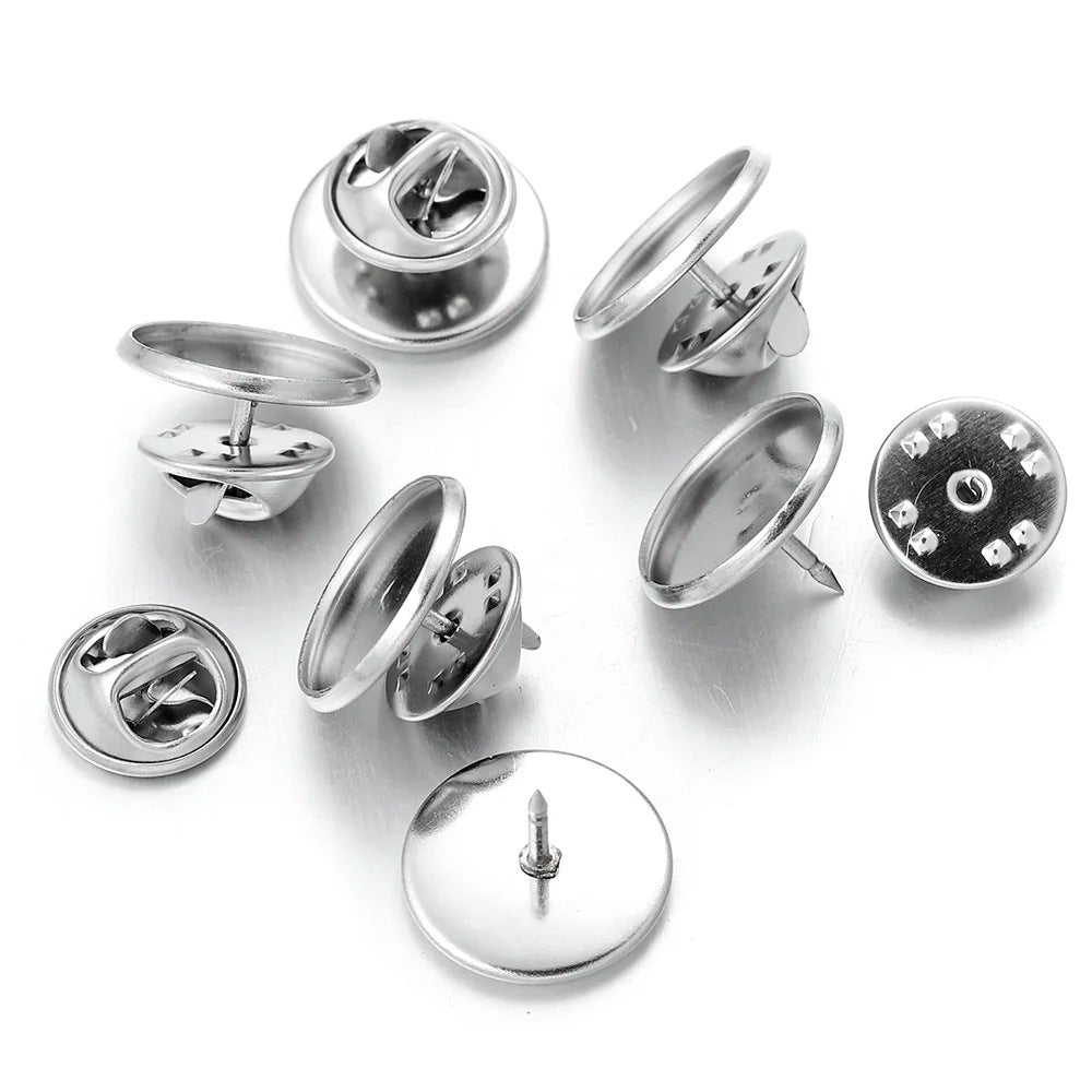 10 PCS/Package Diameter 10mm Diameter 12mm Diameter 8mm 304 Stainless Steel Round Jewelry Buckle Jewelry Accessories
