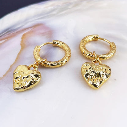 Minimal Heart Gold Plated Stud Earrings