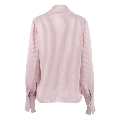 Women's Blouse Long Sleeve Blouses Hollow Out Elegant Stripe